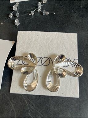 Silver Sculptural Loop Earrings - ZØY